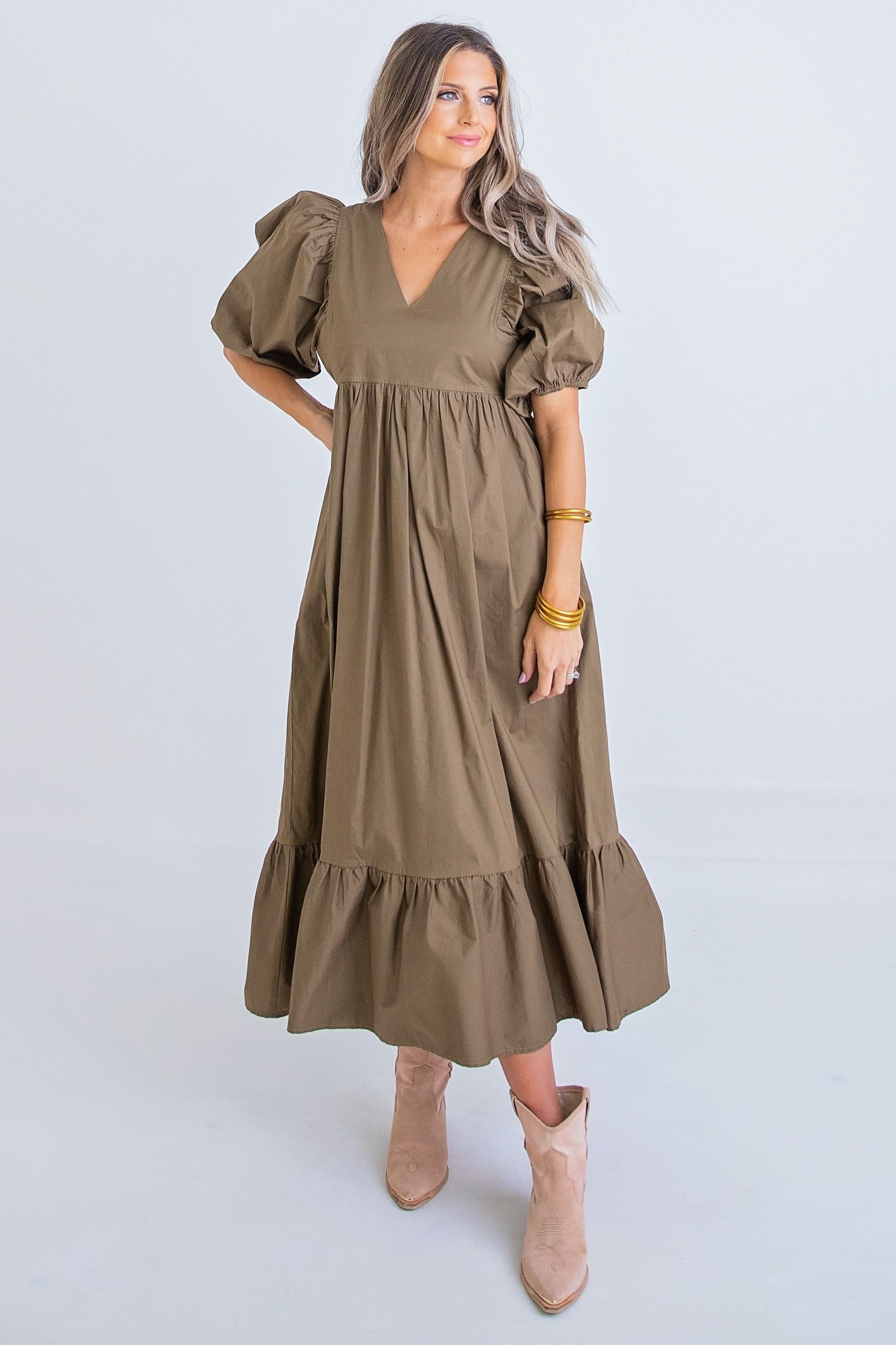 SOLID POPLIN MAXI DRESS | HARRINGTONS
