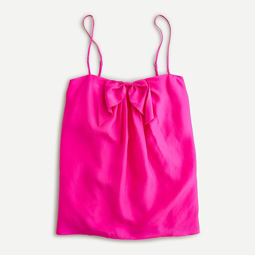 Collection bow tank top in garment-dyed silk | J. Crew US