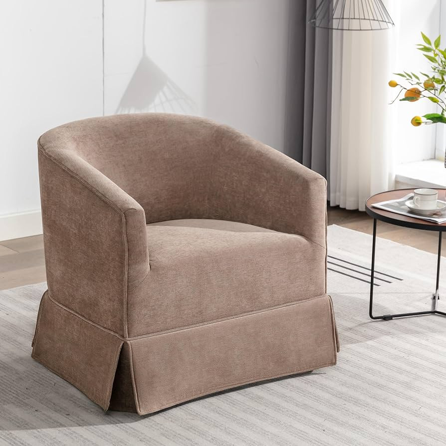Swivel Accent Chair, Upholstered Swivel Chairs for Living Room, Bedroom, Lounge, Fabric Swivel Ba... | Amazon (US)