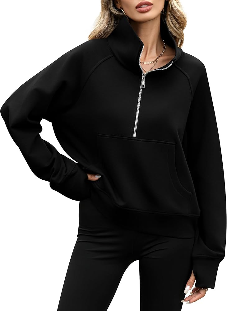 Missufeintl Women's Half Zip Fleece Sweatshirts Raglan Long Sleeve Pullover Oversized 2025 Fall C... | Amazon (US)