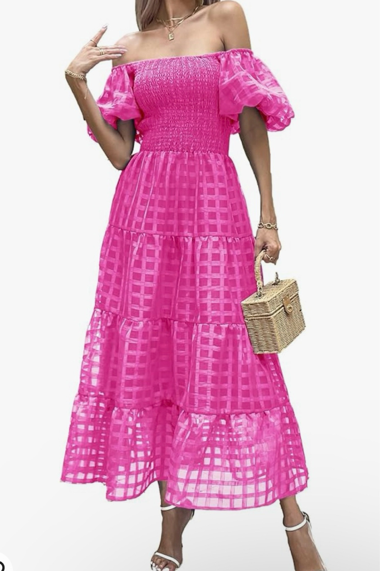 PRETTYGARDEN Women's Casual Summer Midi Dress Puffy Short Sleeve Square Neck Smocked Tiered Ruffle Dresses

#LTKGala #LTKparties #LTKstyletip