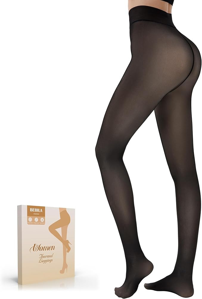 Bebila Fleece Lined Tights Women, Fake Translucent Warm Tights for Winter Sheer Pantyhose Thermal... | Amazon (US)