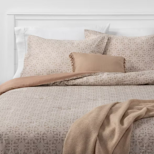5pc Oakton Geo Comforter Set Natural - Threshold™ | Target