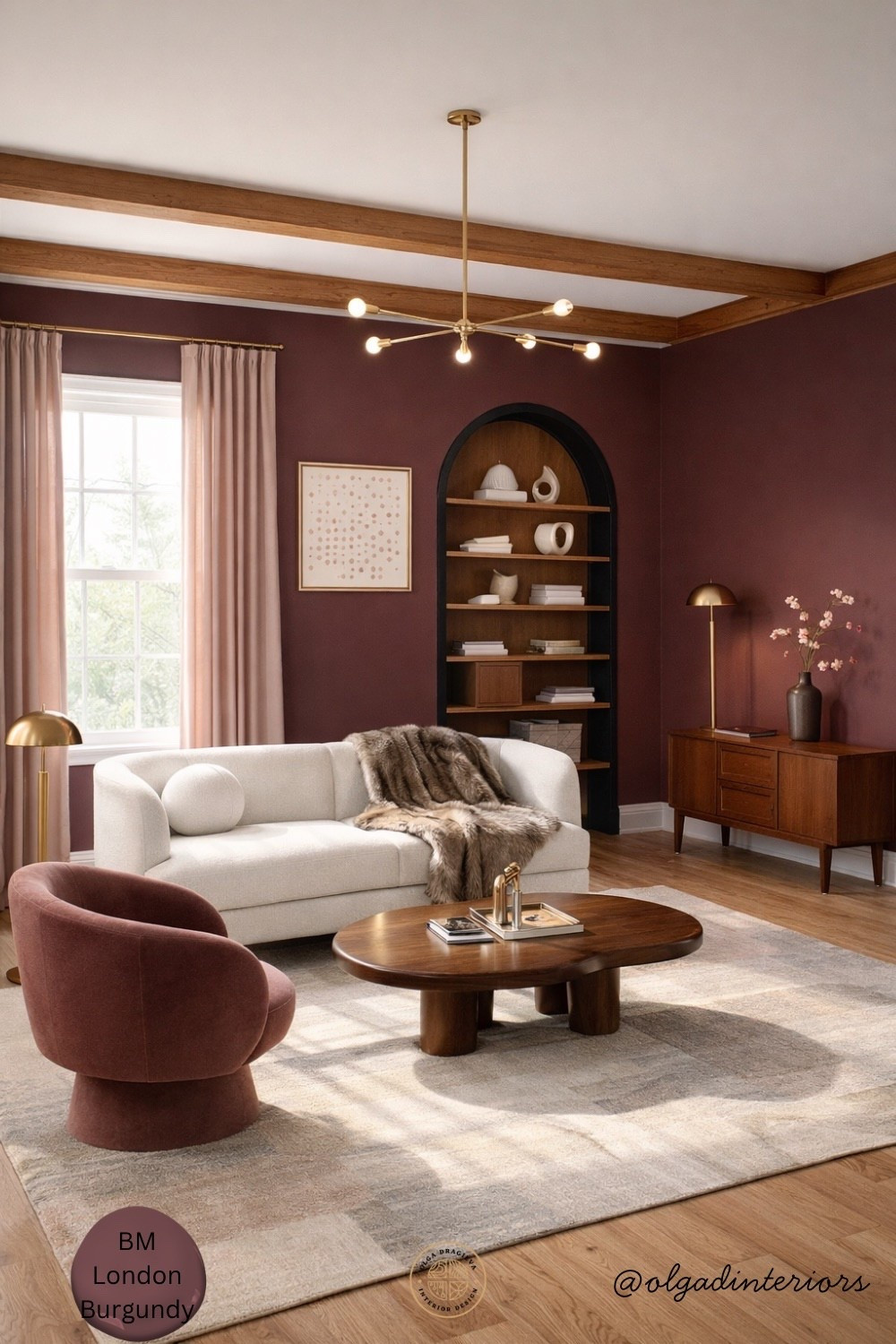 Beautiful Spring living room design! I love this loveseat from Wayfair, gorgeous organic coffee table, brass lighting, neutral rug, abstract wall art, velvet curtains (more colors available). #homedecor #livingroom 

#LTKHome #LTKSpringSale #LTKSeasonal