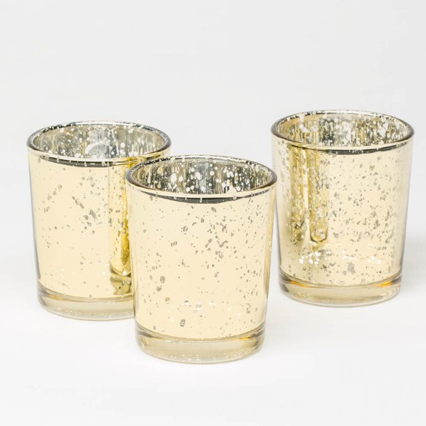 Richland Metallic Gold Mercury Votive Holders Set of 12 | Walmart (US)