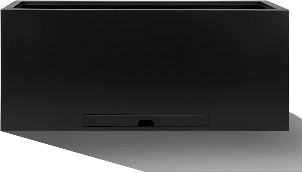 Worth Garden Metal Rectangular Planter Box - Black Powder Coated Steel Planter - 16" H. Tall Heav... | Amazon (US)