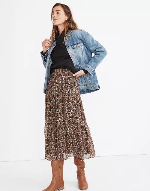 (Re)sourced Georgette Tiered Maxi Skirt in Folktale Paisley | Madewell