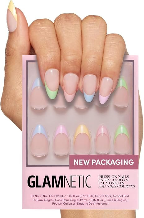Glamnetic Press On Nails - Confetti | Semi-Transparent Short Almond Fake Nails, Salon Quality | 1... | Amazon (US)