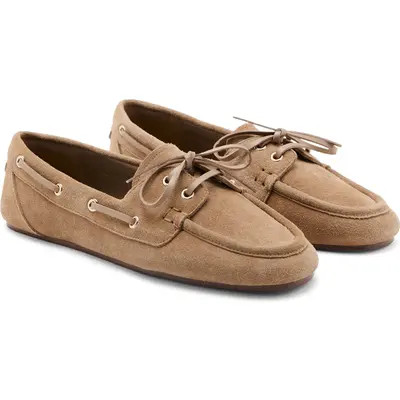 MANGO Suede Boat Shoe in Brown at Nordstrom, Size 10Us | Nordstrom