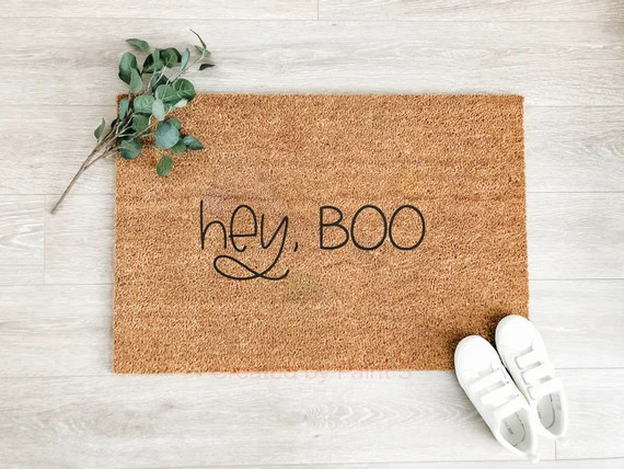 Hey Boo Doormat Fall Mat Halloween Doormat Fall Decor | Etsy | Etsy (US)
