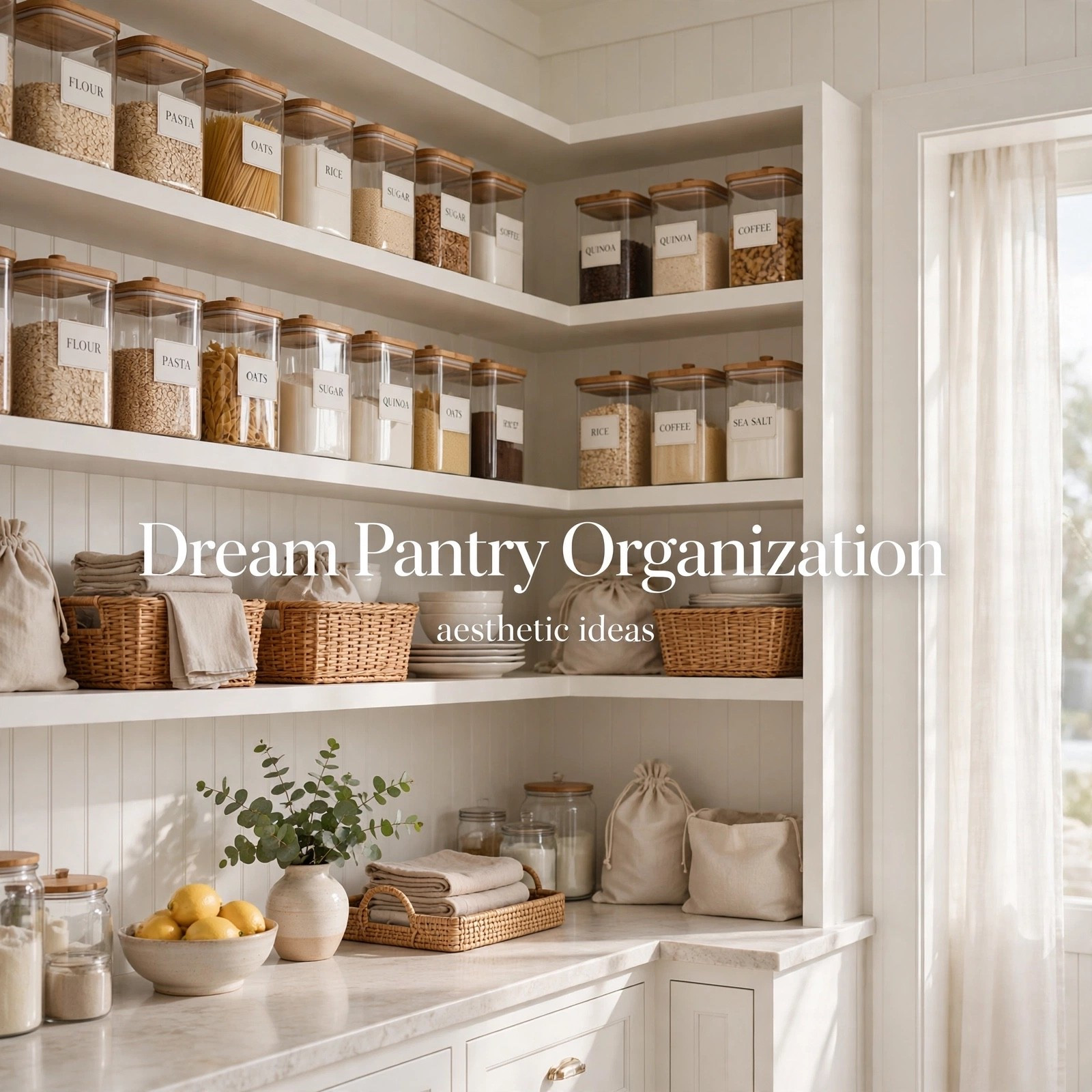 Dream pantry organization ideas for my small cottage kitchen. 
I rounded up all my aesthetic pantry favorites to get that clear canister, labeled, calm pantry look — clear acrylic canisters with bamboo lids, white minimalist labels, woven wicker baskets, lazy susan turntables, and all the small pantry storage hacks that actually work in a small space.
These are the exact finds I use to keep our Delray Manor pantry organized and pretty. Everything is linked and shoppable below.
Shop my pantry canisters, organizers, and styling favorites.
pantry organization ideas | aesthetic pantry | small pantry organization | pantry storage ideas | dream pantry | kitchen organization

#LTKmomlife #LTKHome #LTKmorningroutine
