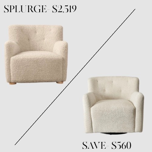 Thrifty Thursday find — this boucle swivel chair from Joss & Main gives the same cozy, sculptural look as the $2,500 McGee & Co version for a fraction of the price. The texture, the silhouette, the neutral tone… all the designer style without the splurge. Perfect for creating that high-end, comfortable living room vibe on a budget.

#ThriftyThursday #DesignerDupe #LookForLess #SaveVsSplurge #McGeeAndCoDupe #JossAndMainFinds #LTKHome #NeutralHomeDecor #ModernCozy #BoucleChair #AffordableHomeDecor #HomeStyle #BudgetFriendlyHome #MySweetSavannahStyle

#LTKHome #LTKSaleAlert