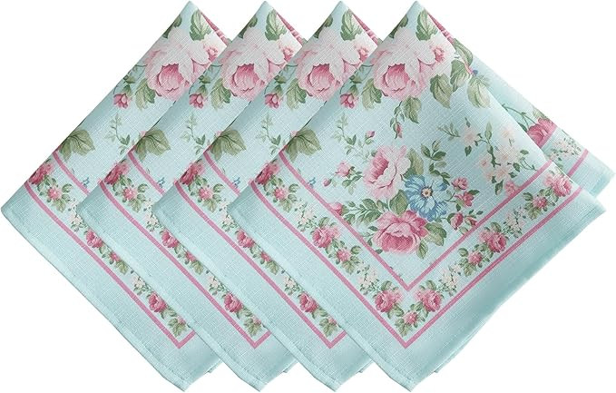 Elrene Home Fashions Spring Summer Vintage Floral Garden Cottage Cloth Dinner Napkins, Set of 4, ... | Amazon (US)
