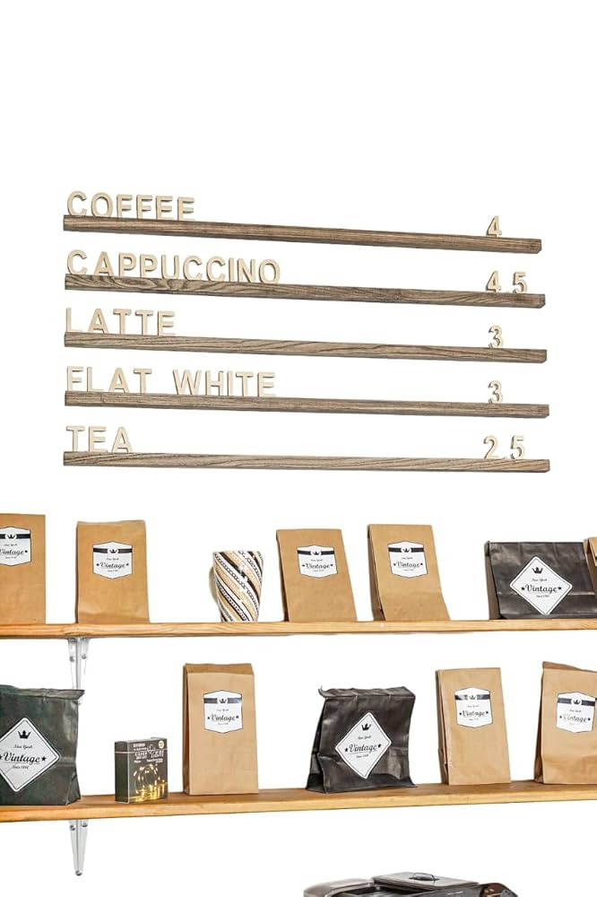 Wood Letter Board, Letter Sign Board, Coffee Letter Board, Coffee Shop Menu, Price List Board, Le... | Amazon (US)
