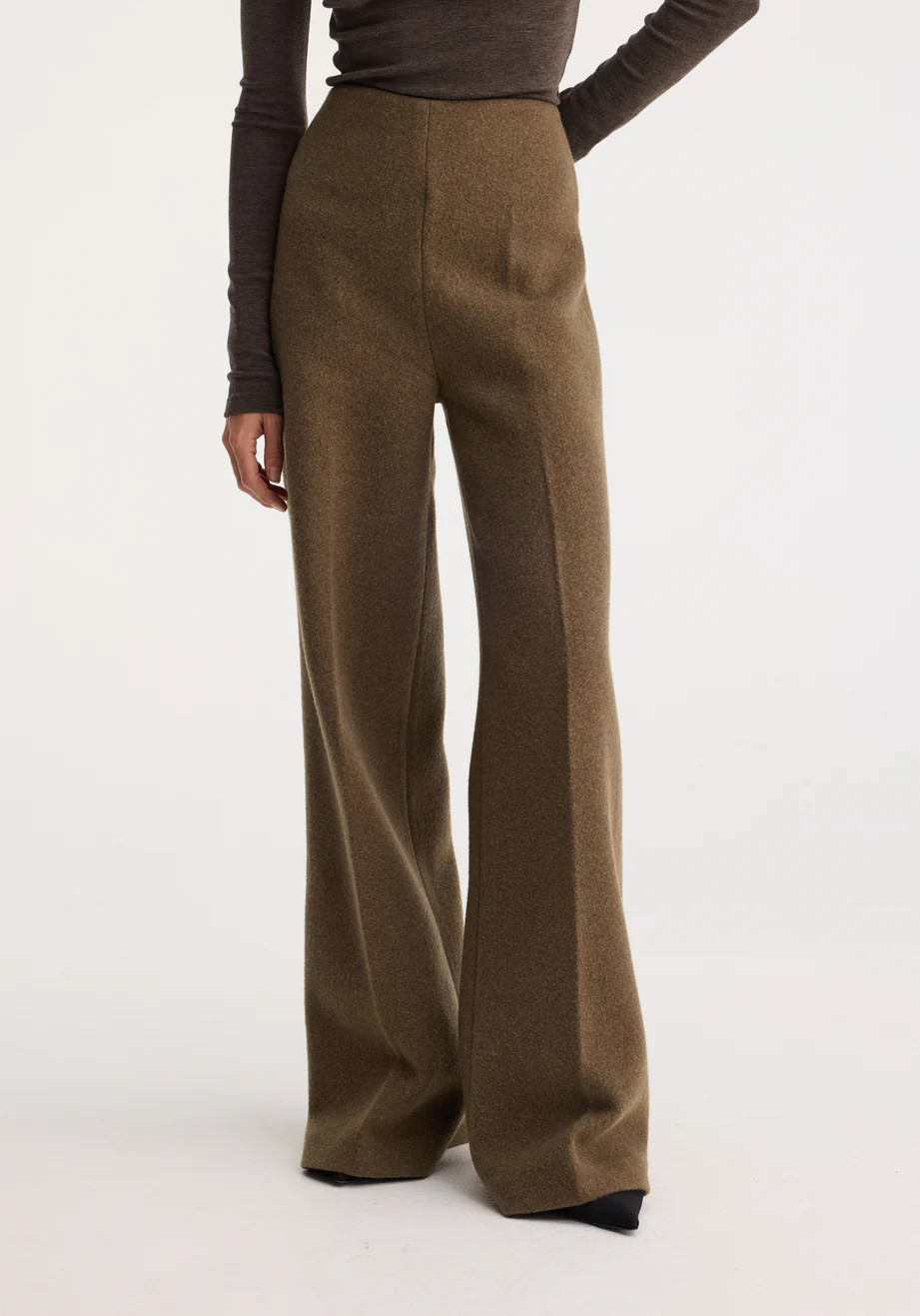 palazzo wool trousers | moss | Rohe