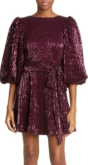 Sequin Puff Sleeve Crop Top | Nordstrom