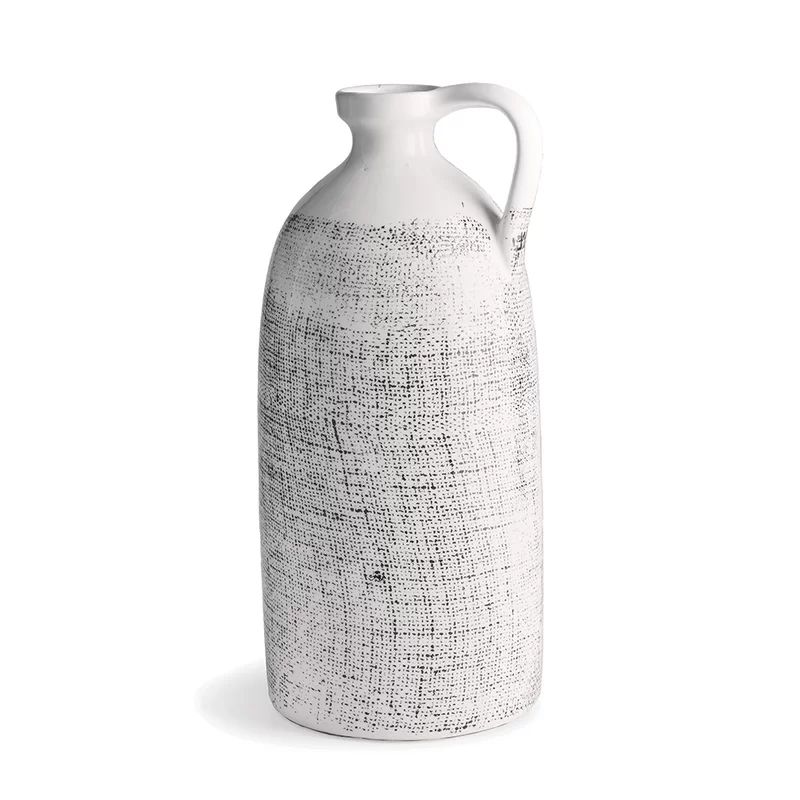 Finnegan White/Gray Ceramic Table Vase | Wayfair North America