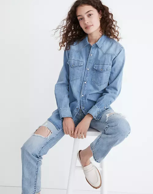 Denim Snap-Button Western Shirt | Madewell