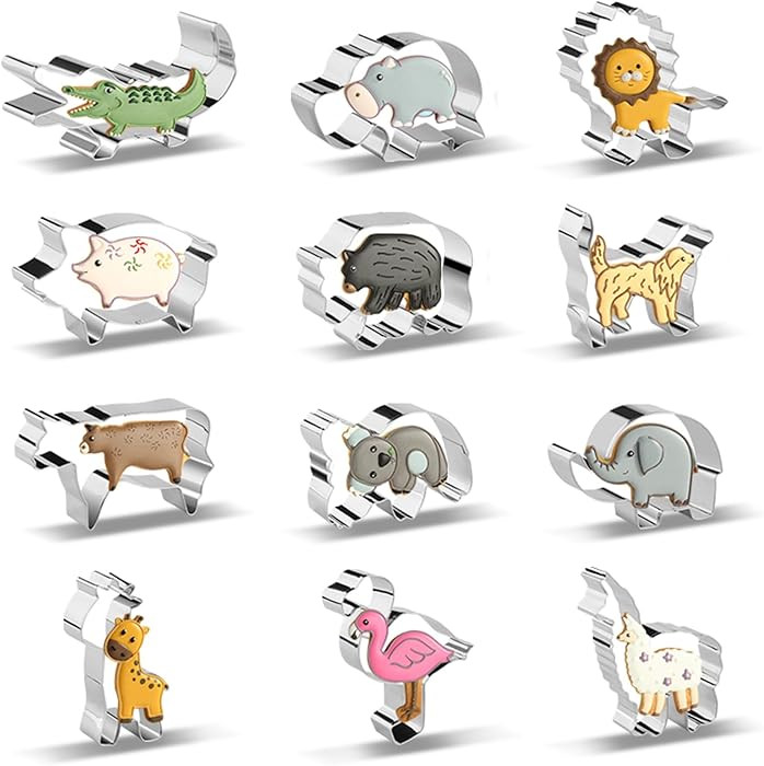 Animal Cookie Cutters for Kids, Safari Zoo Animals 12 PCS Cookie Cutters Set with Lion, Giraffe, ... | Amazon (US)