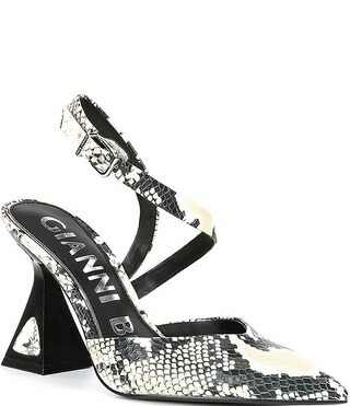 Gianni Bini Tallia Snake Print Asymmetrical Strap Jewel Heel Pumps | Dillard's | Dillard's