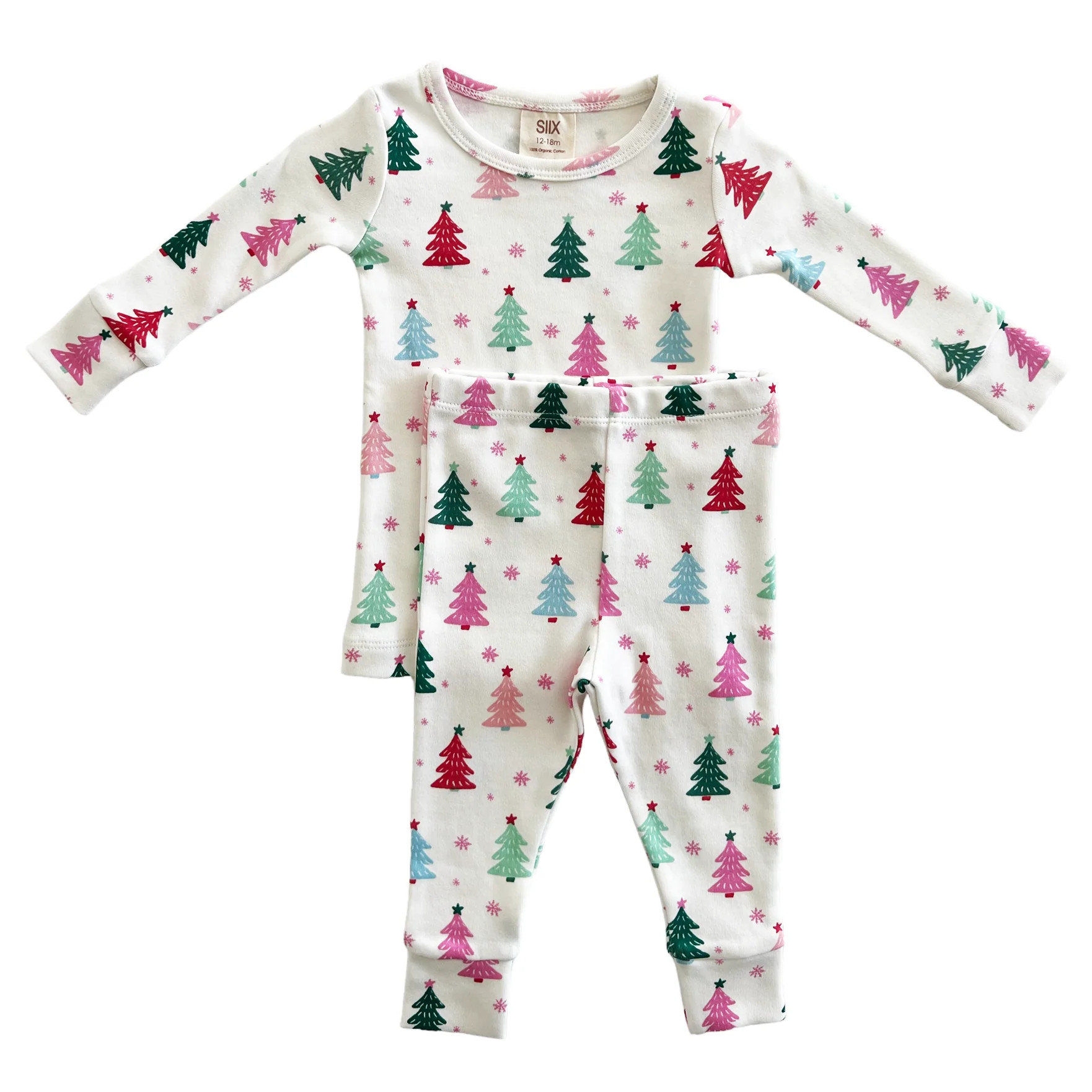 Christmas Trees Pink / Organic 2-Piece Set | SpearmintLOVE