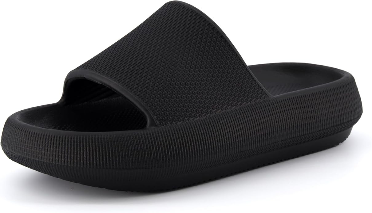 CUSHIONAIRE Feather Slides – Comfortable Cloud Cushion House Slippers for Women, Indoor Outdoor... | Amazon (US)
