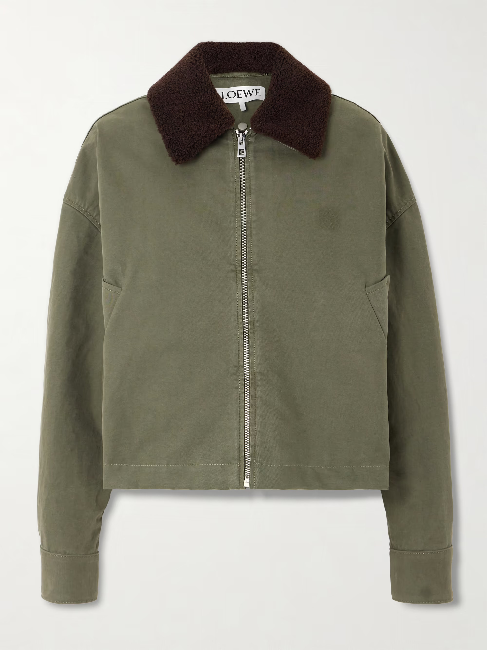 Shearling-trimmed cotton-drill jacket | NET-A-PORTER (US)