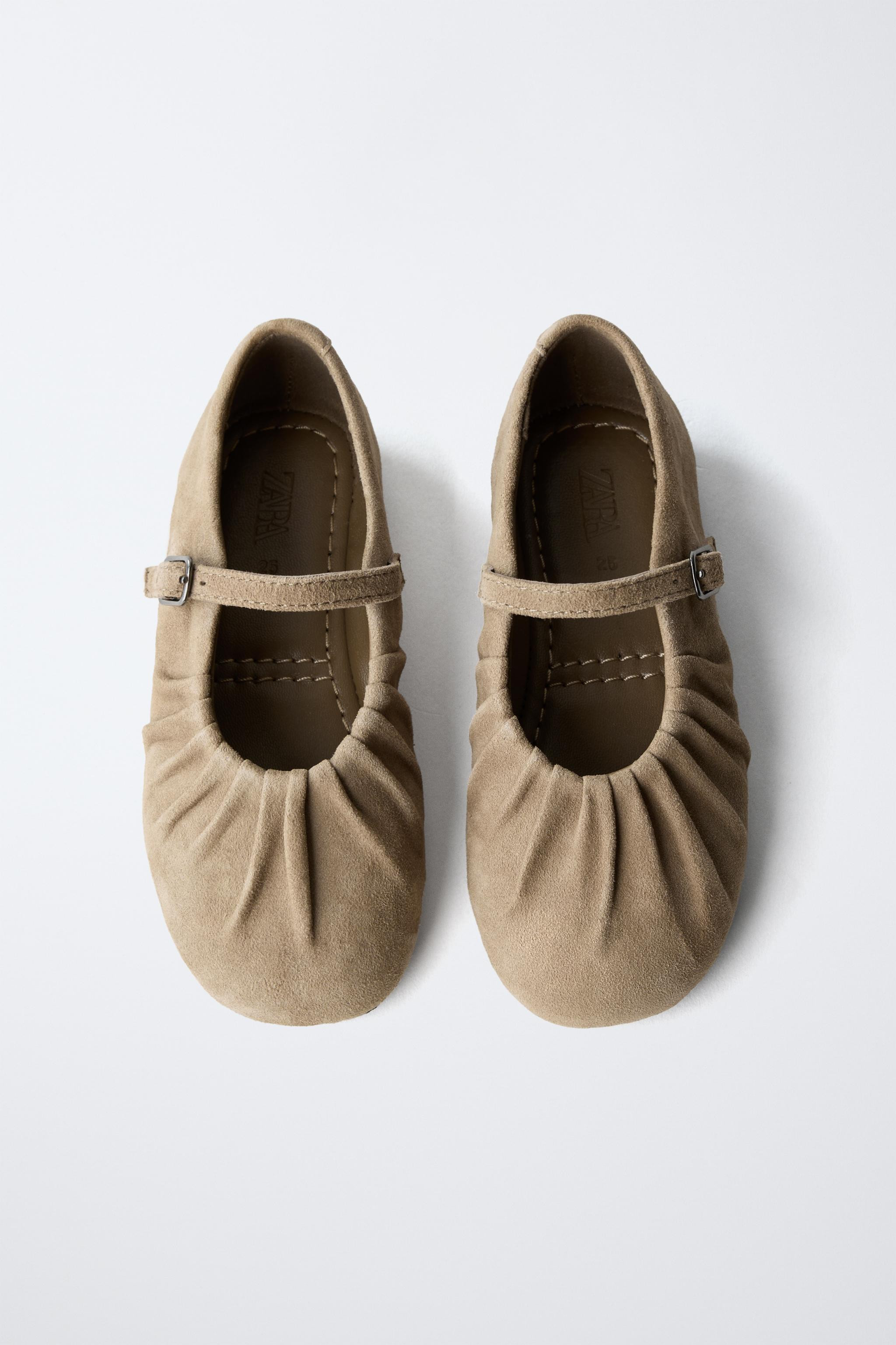 LEATHER BALLET FLATS | Zara Canada