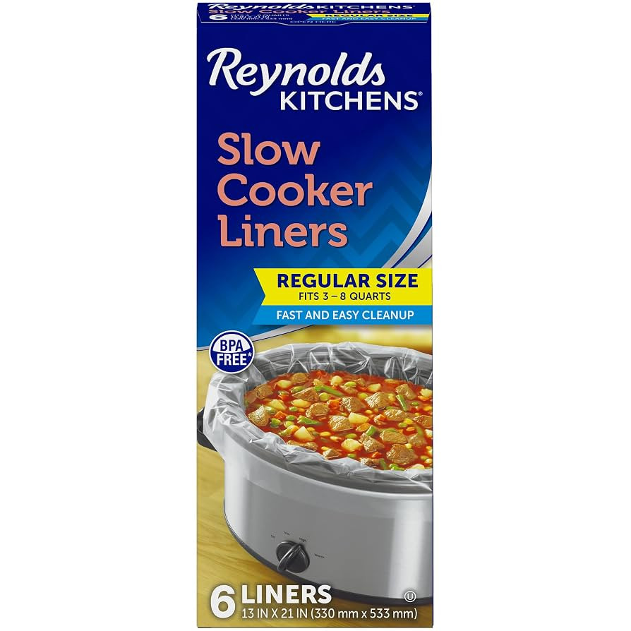 Reynolds Kitchens Slow Cooker Liners, Regular (Fits 3-8 Quarts), 6 Count | Amazon (US)