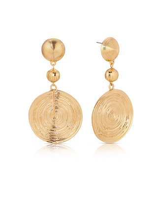 Textured Disc 18K Gold-Plated Statement Earrings | Macy's