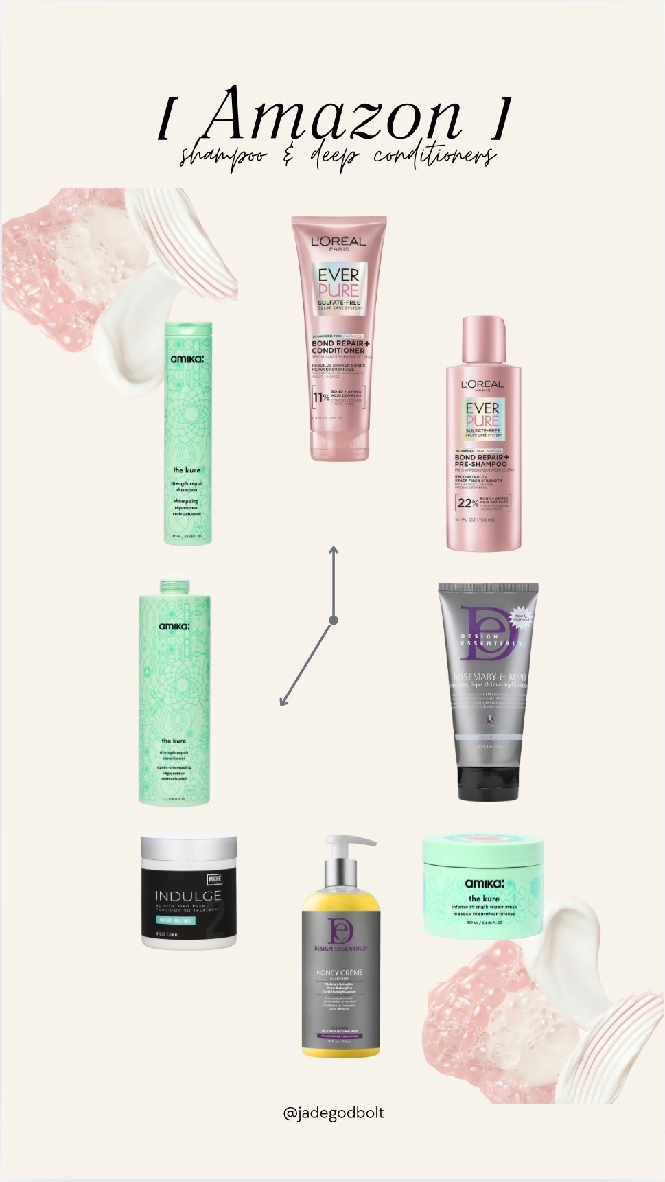 Amazon shampoo & conditioners! 

Amika, L’Oréal, miche, deep conditioning mask

#LTKselfcare #LTKmomlife #LTKBeauty