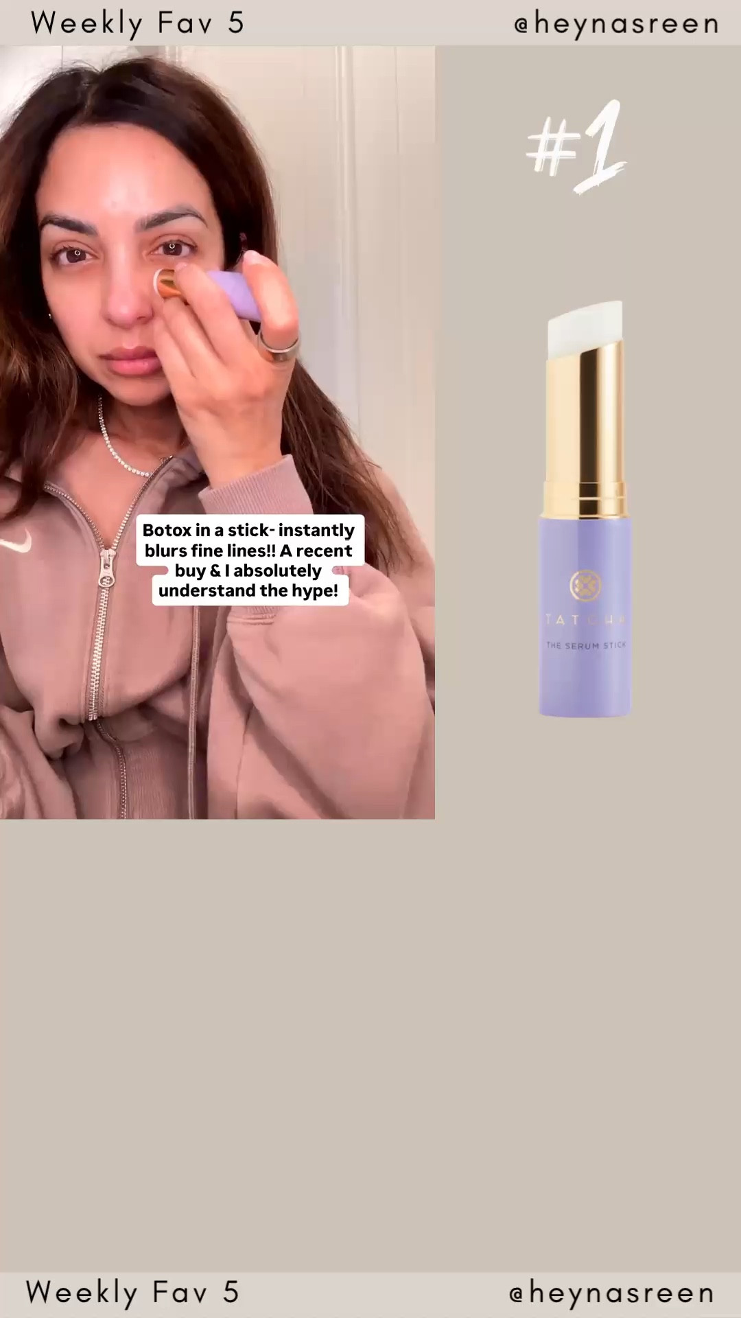 Fav 5: 
#1: Tatcha serum stick 