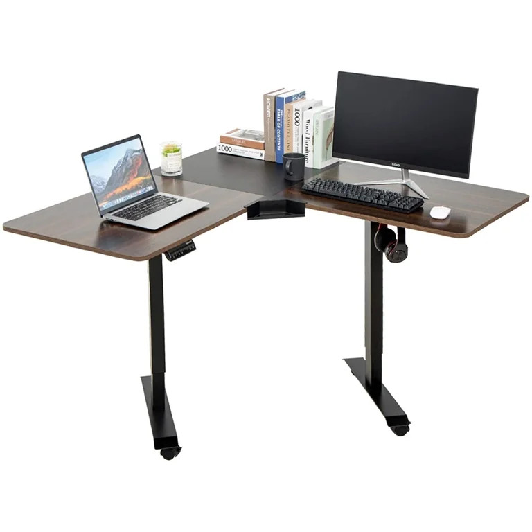 Elecwish Electric Standing Desk Height Adjustable, L Shaped Corner Computer Desk 53.14 x 23.62 x ... | Walmart (US)