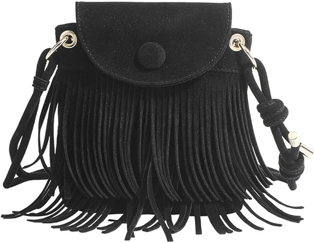 Women Vintage Mini Fringe Purse Small Cell Phone Bag Purse Crossbody Shoulder Bag | Amazon (US)
