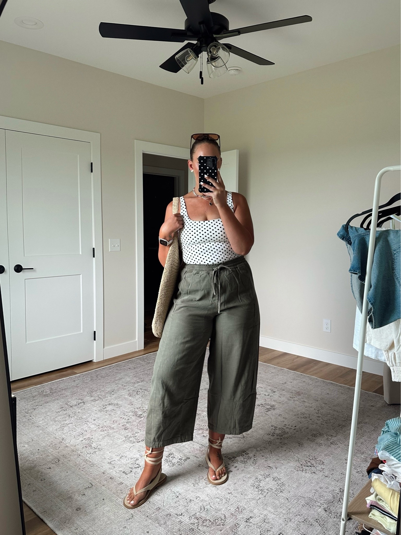 Amazon built in bra tank - large 
Barrel leg pants - large



Tall girl fashion, size 14 summer outfit, midsize fashion, midsize mom style, casual summer outfit, summer outfit inspiration, tall women clothing, everyday outfit ideas, mom outfit ideas for summer, summer outfits 2026 women, midsize summer outfits, casual mom outfits, casual outfit ideas, striped tee outfits, tank and shorts outfits, casual shorts outfits

#LTKootd #LTKTall #LTKMidsize