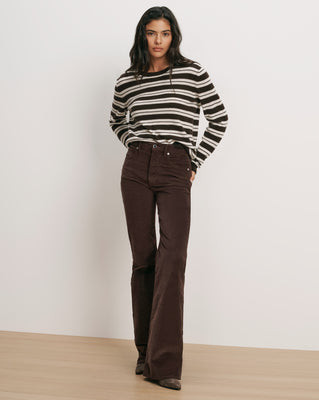 Veronica Beard Crosbie Corduroy Slim Wide-Leg Pant Espresso | Veronica Beard