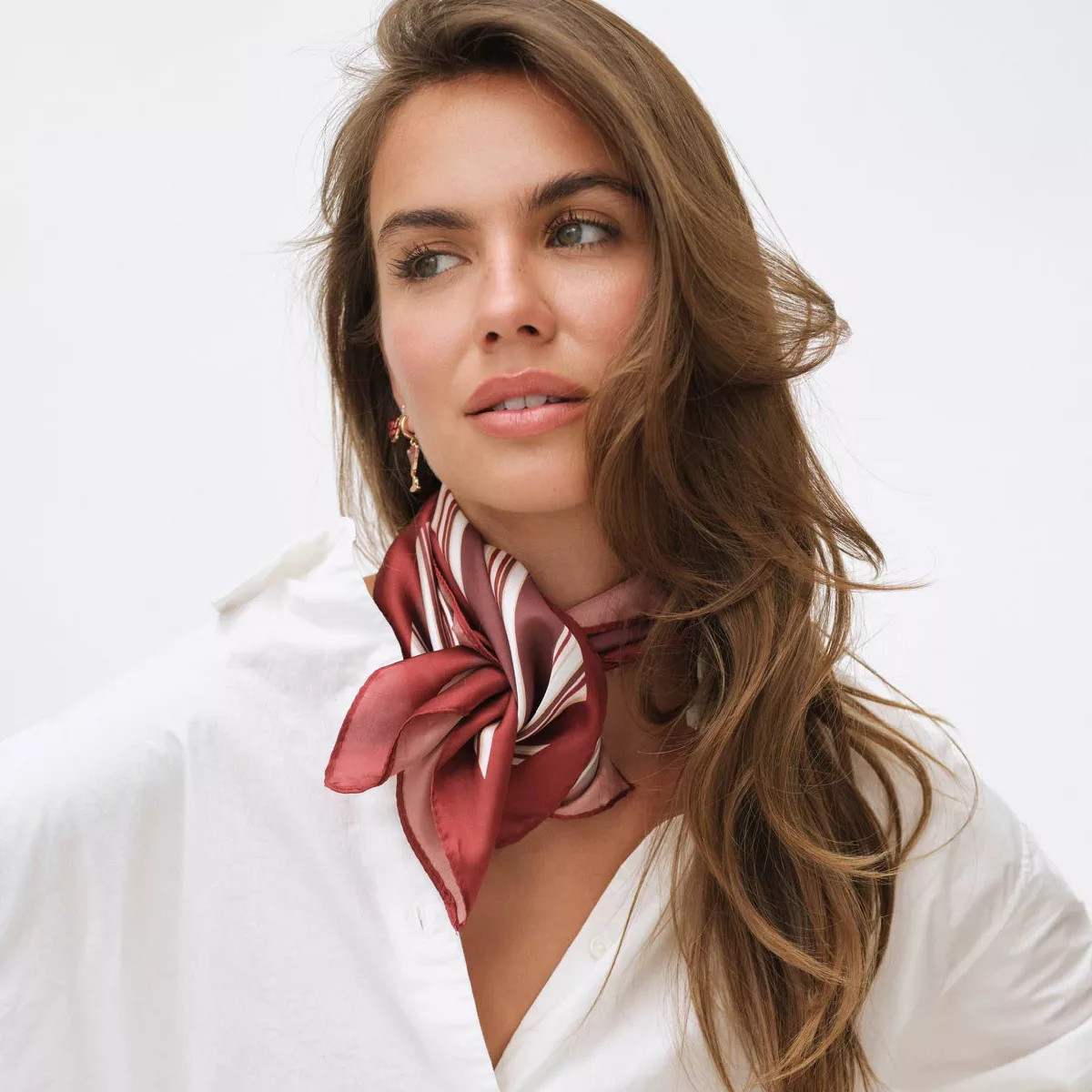 Frasier Sterling Striped Hair Scarf - Red/Cream | Target