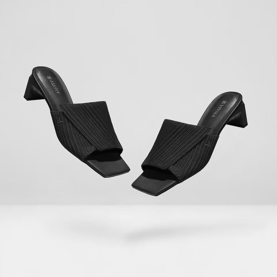 Square-Toe Slide Heels | VIVAIA