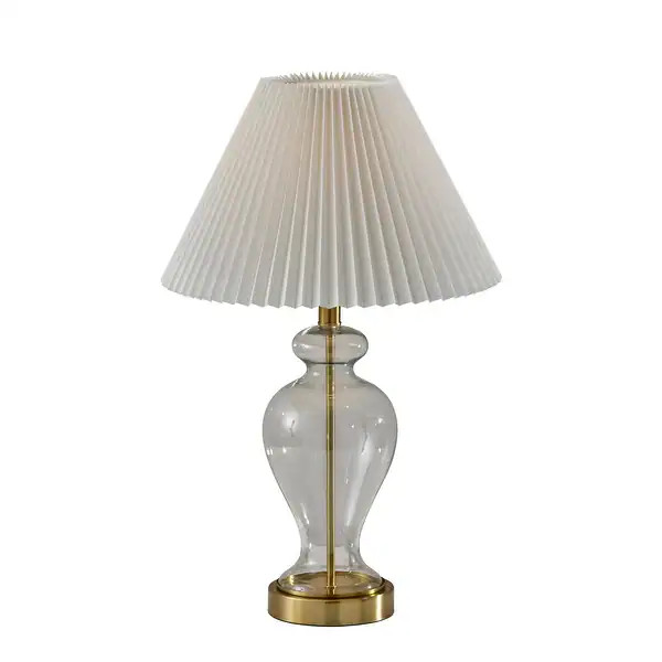 Sonata Table Lamp- Pleated Shade - Glass | Bed Bath & Beyond