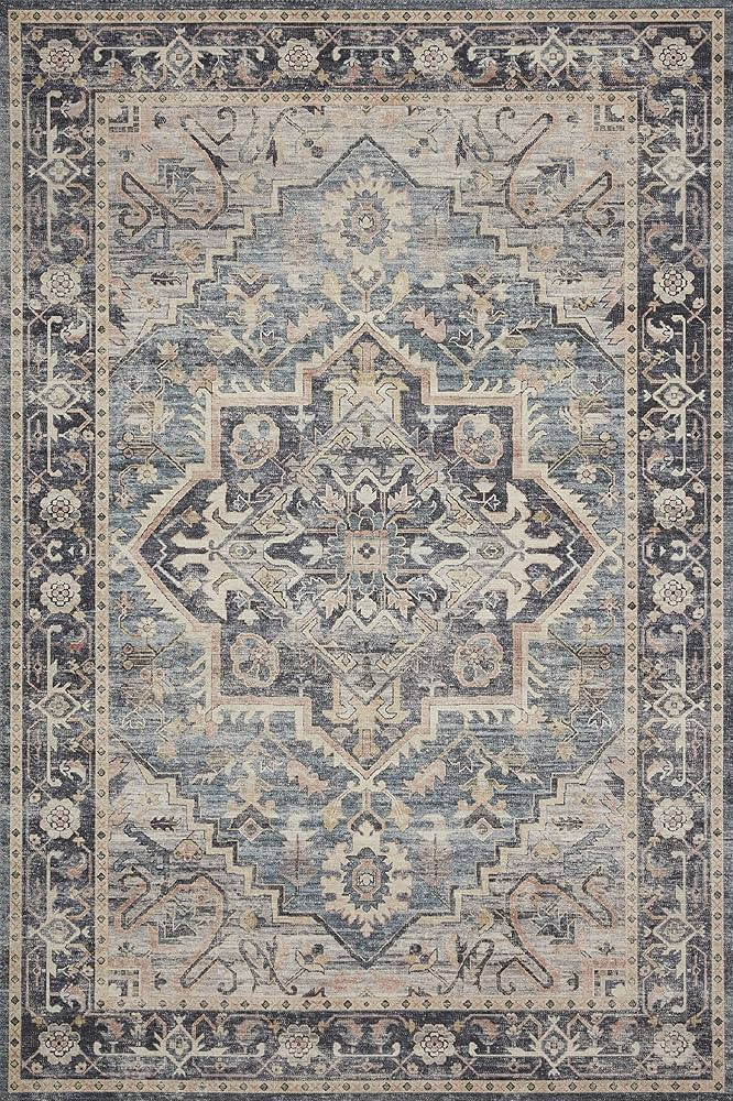 Loloi II Hathaway Collection HTH-01 Navy/Multi, Traditional 7'-6" x 9'-6" Area Rug | Amazon (US)