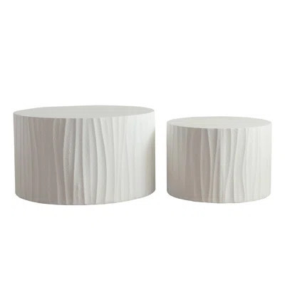 Round modern coffee table, nested coffee table set, two round wooden coffee tables | Wayfair North America