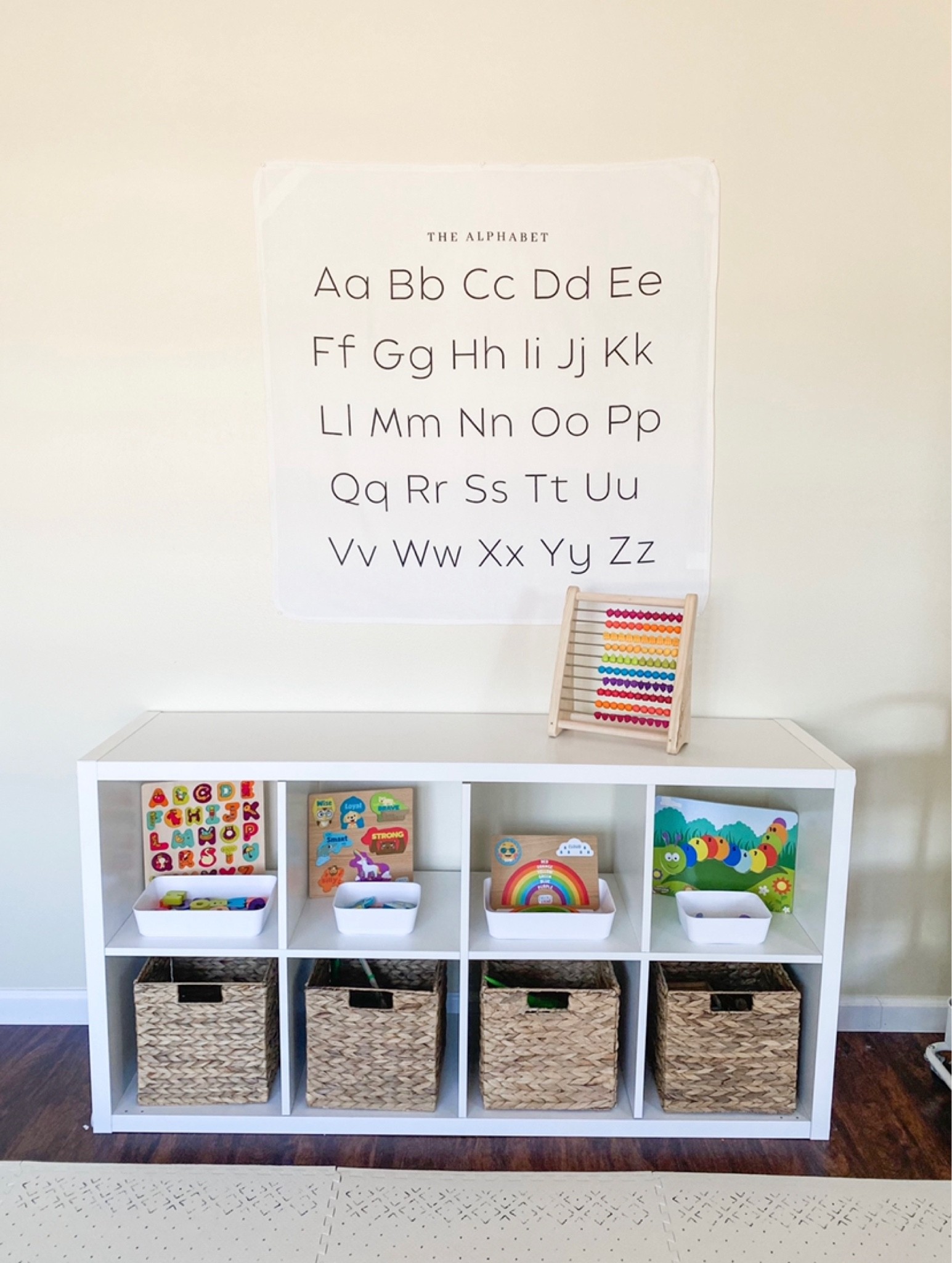 Wooden puzzle and toy rotation setup (for our preschool homeschool classroom)

Montessori toys, b toys, wooden puzzles, sensory toys, Montessori toy rotation, alphabet puzzle, wooden abc puzzle, hungry caterpillar puzzle, abc banner, storage cubbie, toy storage, storage cubes, woven storage baskets, non toxic play mat, preschool toys, preschool classroom, kids playroom, toddler playroom, Montessori playroom, toddler learning toys, target style, target home, target finds, Amazon home, Amazon finds, aesthetic home, neutral home

#LTKhome #LTKkids #LTKbaby