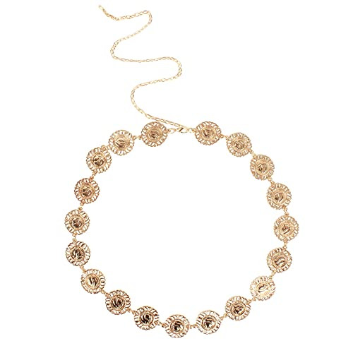 Rebecca US Fashion Women Metal Chain Dress Belt Decorated Skinny Waist Belt Golden Silver Waistband Dress Accessory (A-Gold), yd-01484-02, One Size | Amazon (US)