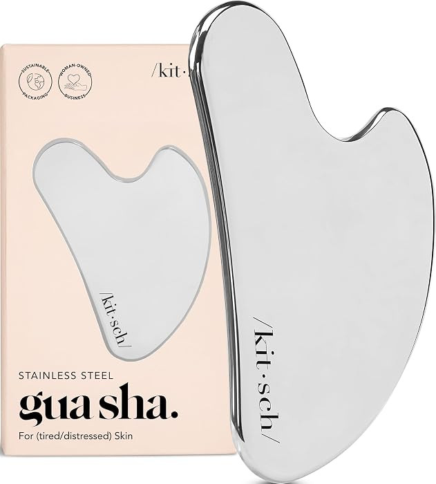 Kitsch Stainless Steel Guasha Tool for Face - Silver | Amazon (US)
