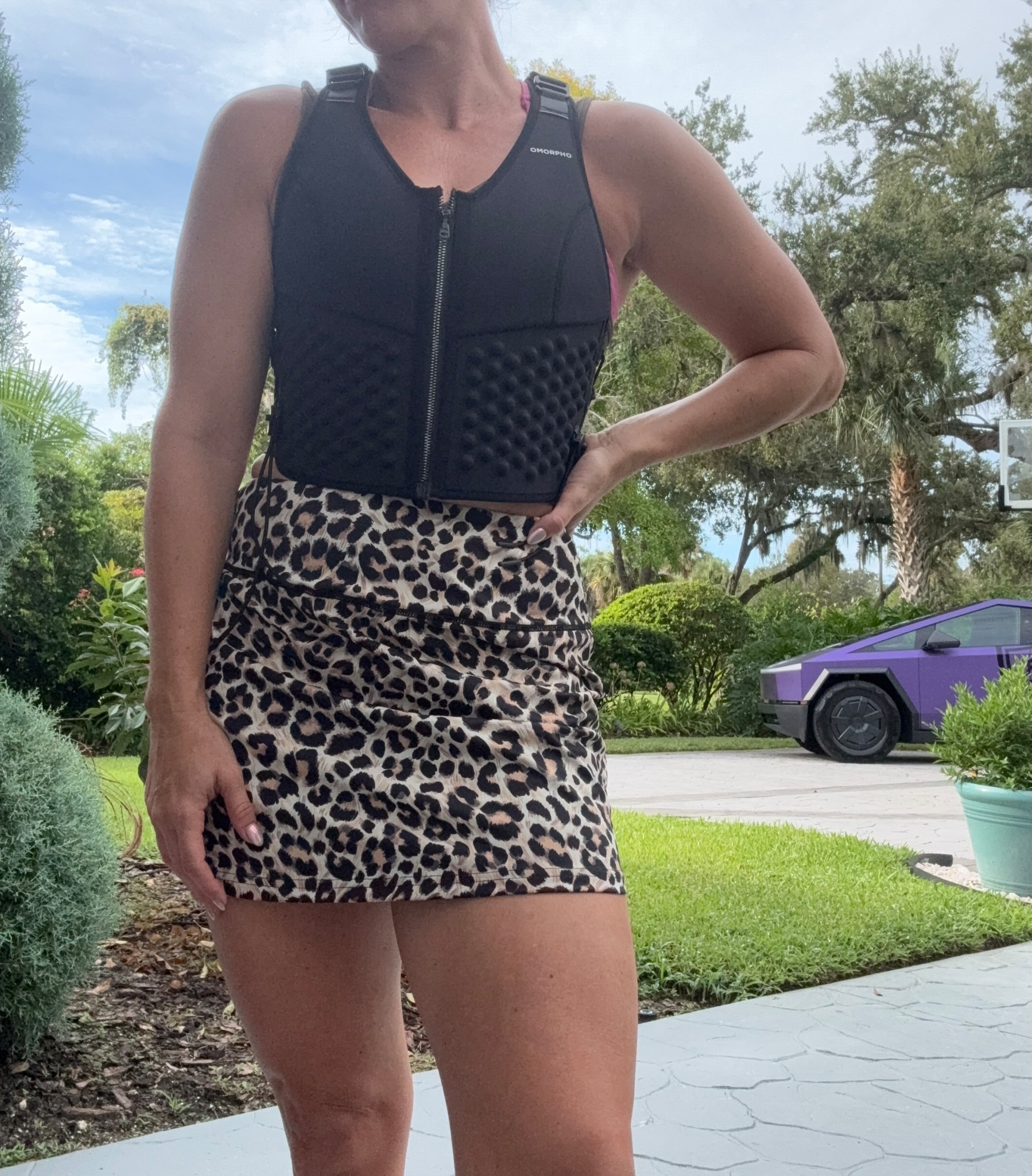 Leopard print tennis skirt 