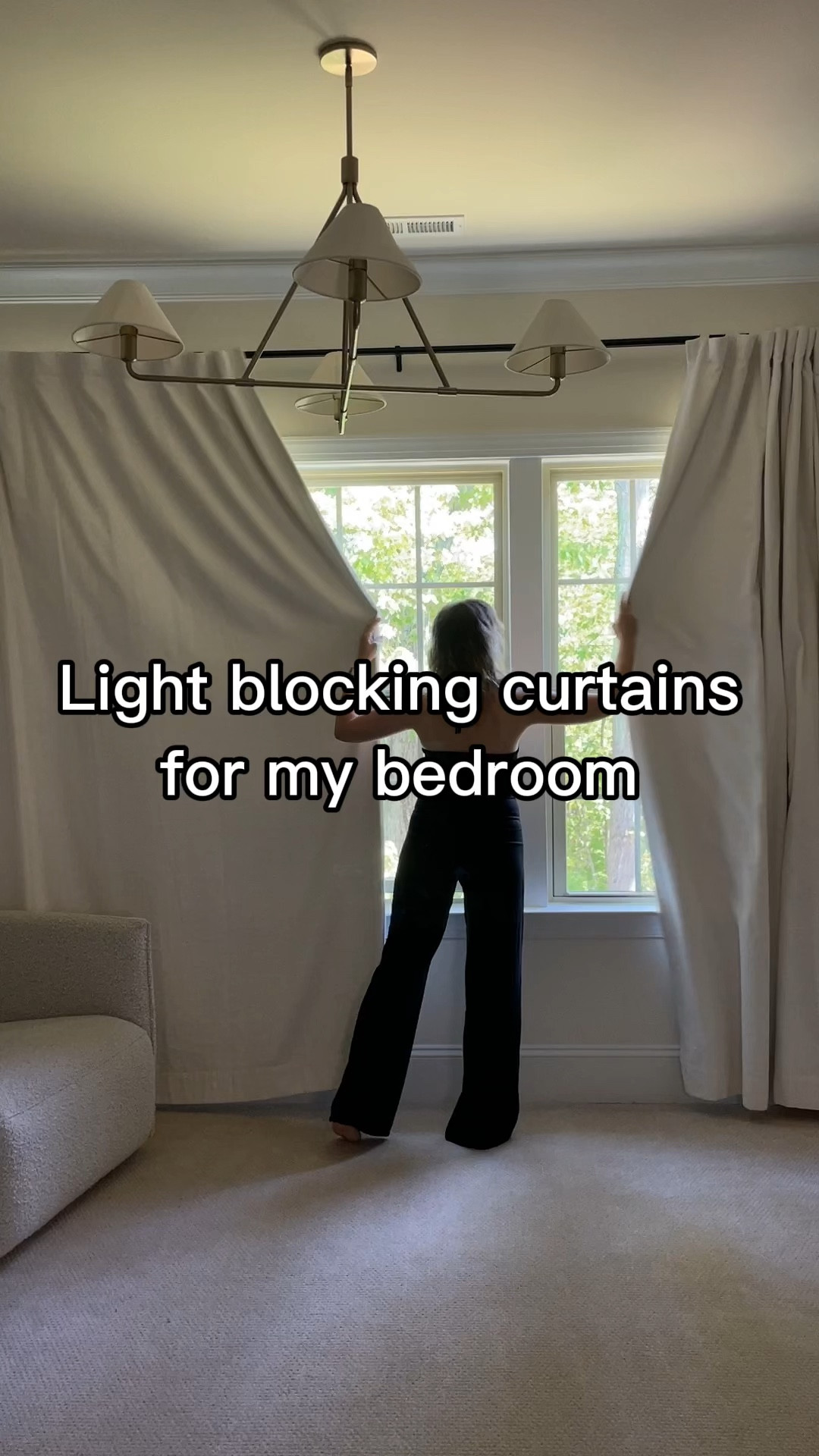 Color: Ivory
100 w x 108 in h for 9 ft ceiling
Lining: Blackout Lining


#LTKVideo #LTKHome