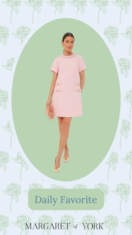 I adore this pink tweed dress! #tuckernuck #pink #dress