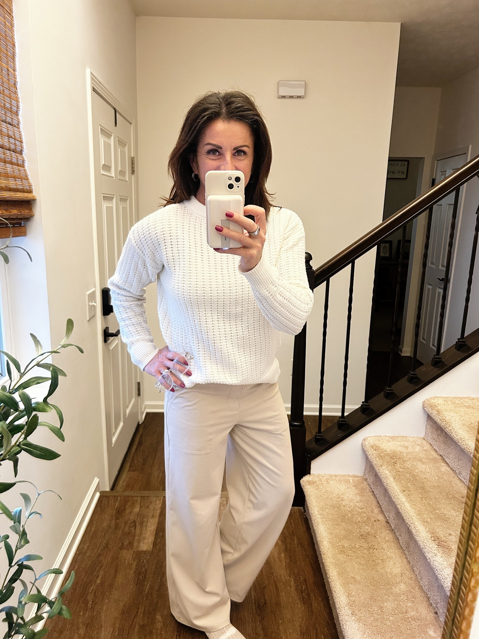 Obsessed is an understatement 🤍 This Walmart waffle knit sweater is the perfect cozy layer, and these ultra-comfy yoga dress pants feel like leggings but look totally put together. ✨
Work, errands, or lounging—this combo does it all.

#WalmartFinds #AffordableStyle #ComfyChic #LTKFinds #EverydayOutfits