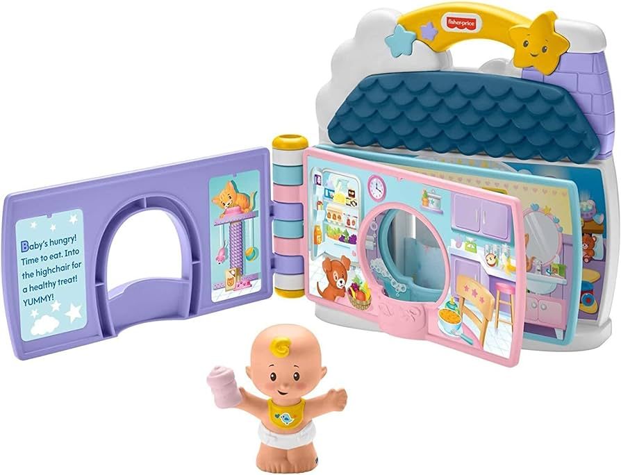 Fisher-Price Little People Baby's Day Story Set, 2 in 1 book and playset with baby figure for tod... | Amazon (US)