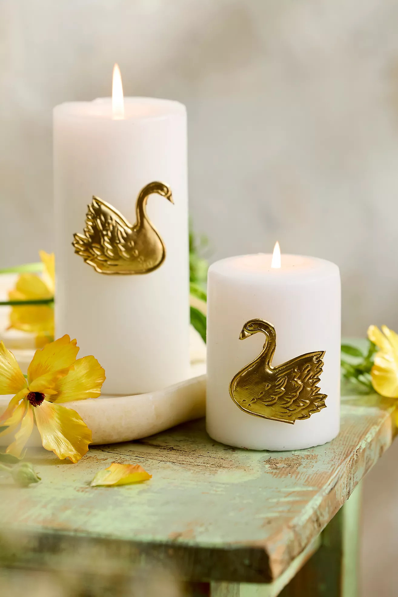 Swan Candle Pins, Set of 2 | Anthropologie (US)